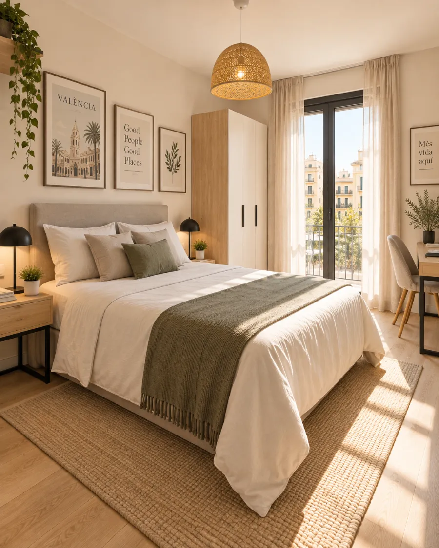 Habitación amplia y luminosa en un piso gestionado en Burjassot