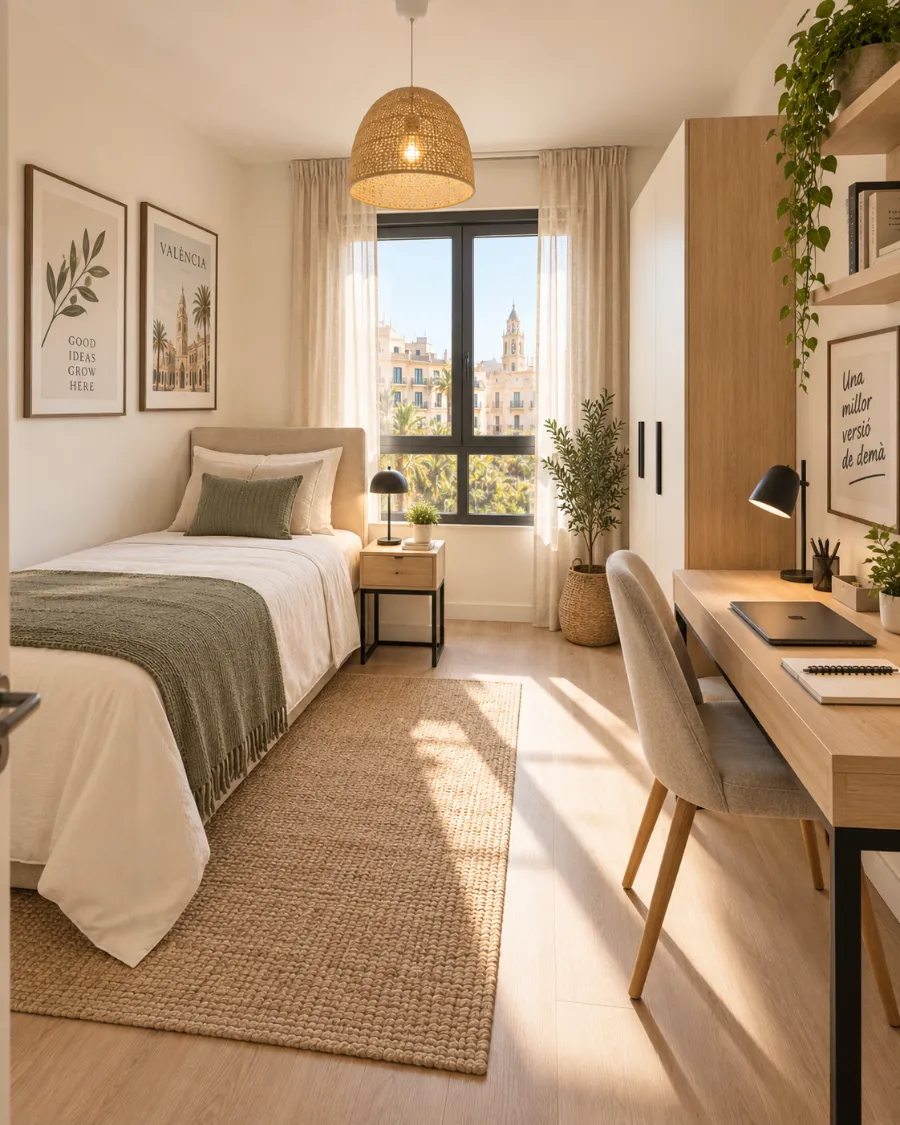 Habitación con luz natural en un piso gestionado en Godella